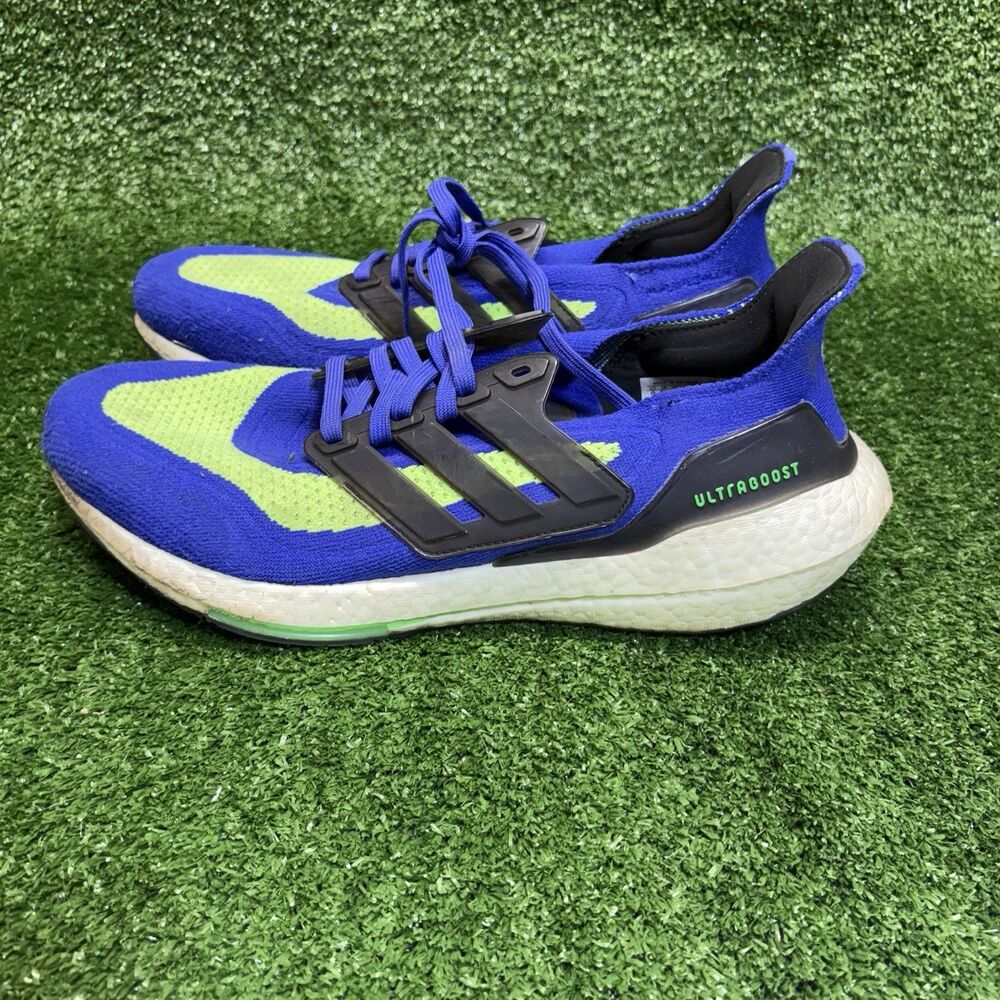 adidas UltraBoost 21 Sonic Ink Screaming Green Men's Size 9 Electric Vibrant